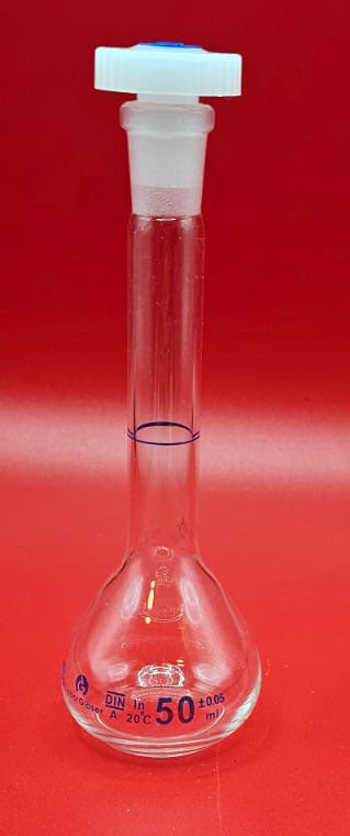 Matraz Aforado con tapa 50 ml – Galeca