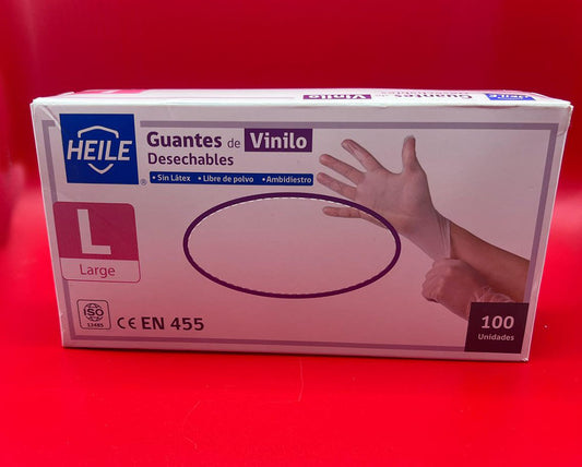 Guantes de Vinilo caja 100 unidades Tallas S-M-L